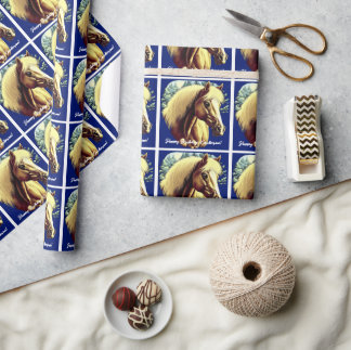 Papier Cadeau Beau Palomino Horse Anniversaire