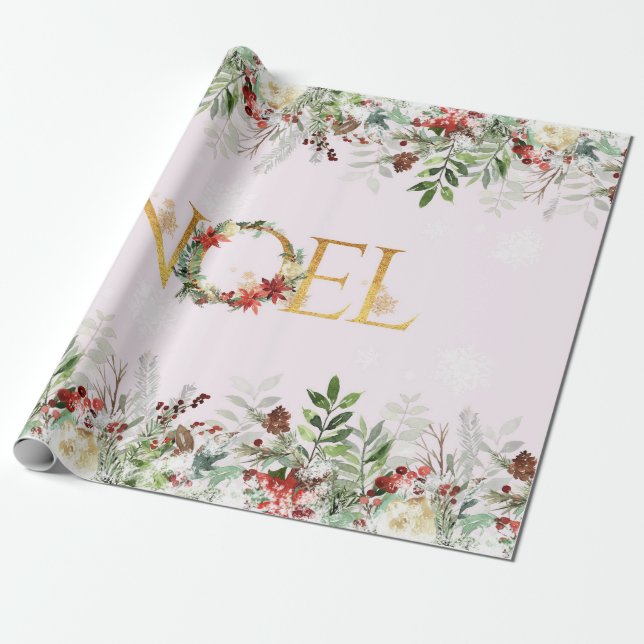 Papier Cadeau Beau papier Motif d'hiver (Déroulé)