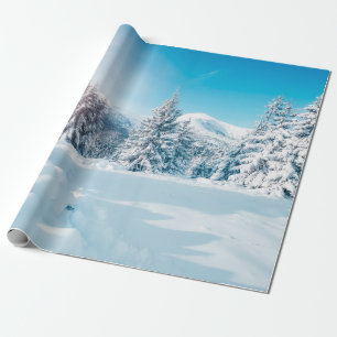 Papier Cadeau Beau paysage de nature hivernale, montagne extraor