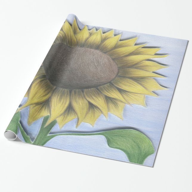 Papier Cadeau Beau tournesol (Déroulé)