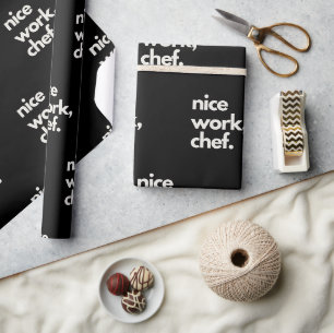 Papier Cadeau 'Beau Travail, Chef' Amusant et Encourageant Drôle