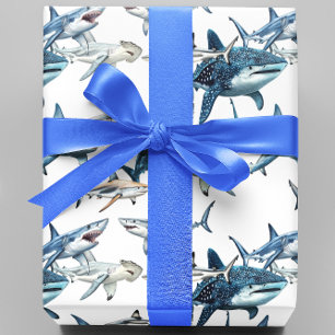 Papier Cadeau Beaucoup d'aquarelle de requins