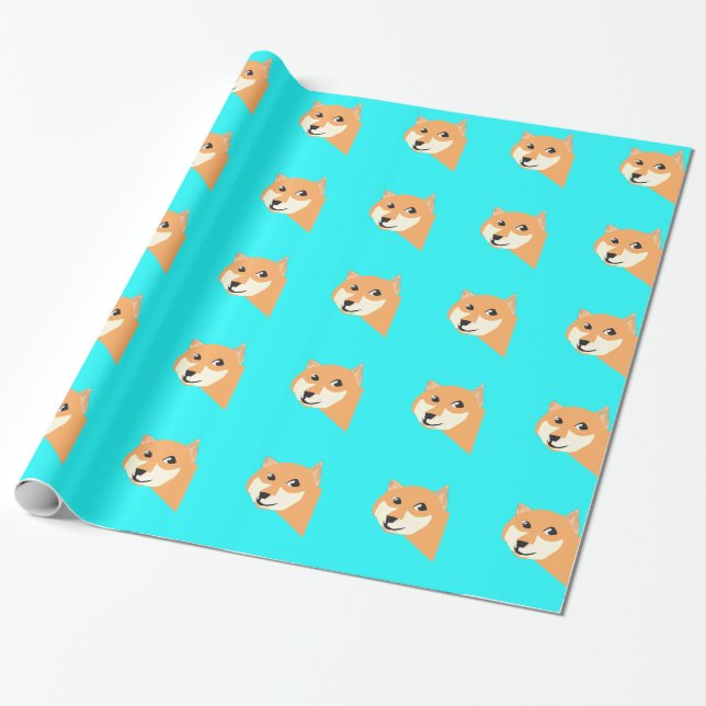 Papier Cadeau Beaucoup de wow Shiba Inu (Déroulé)