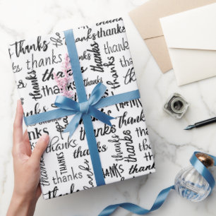 Papier Cadeau Beaucoup Merci Texte En Blanc