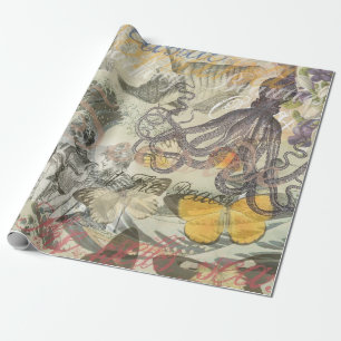 Papier Cadeau Beauté de bain victorienne Kraken Surréalisme Vint