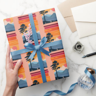 Papier Cadeau Beauté de la nature au coucher du soleil sur une m