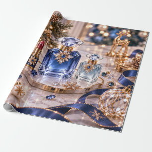 Papier Cadeau Beauté de Noël Bleu Saphir