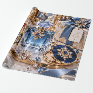 Papier Cadeau Beauté de Noël Luxueuse Saphir