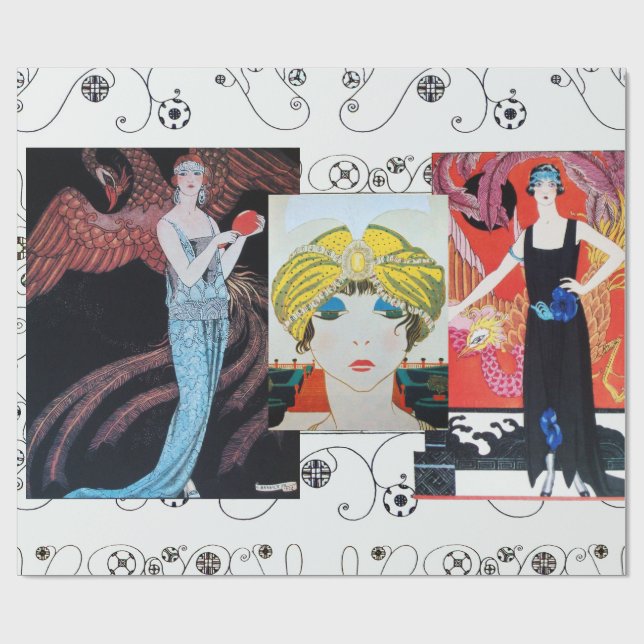 PAPIER CADEAU BEAUTÉ ET PHOENIX, DESIGNER MODE COMPOSÉ ARTISTE (Plat)