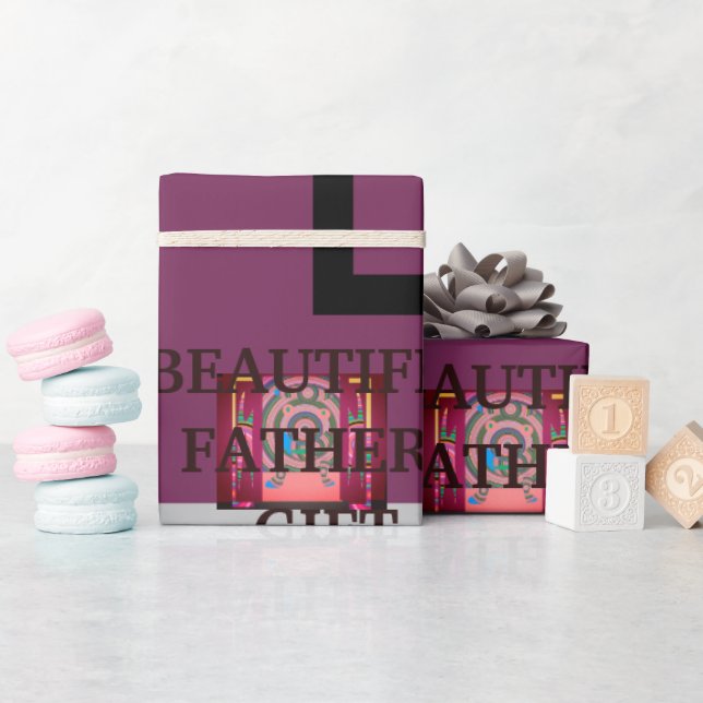 PAPIER CADEAU BEAUTIFER PÈRE GIFT_LETTER _PUPLER_BLACK_GRAY_ (Baby Shower)