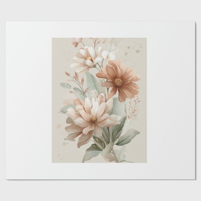 Papier Cadeau beautiful flower design  (Plat)
