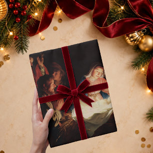 Papier Cadeau Beaux-arts Sainte Famille Nativité Noël