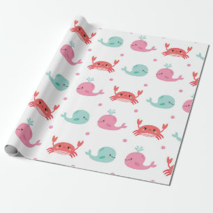 Papier Cadeau Beaux baleines et crabes Motifs