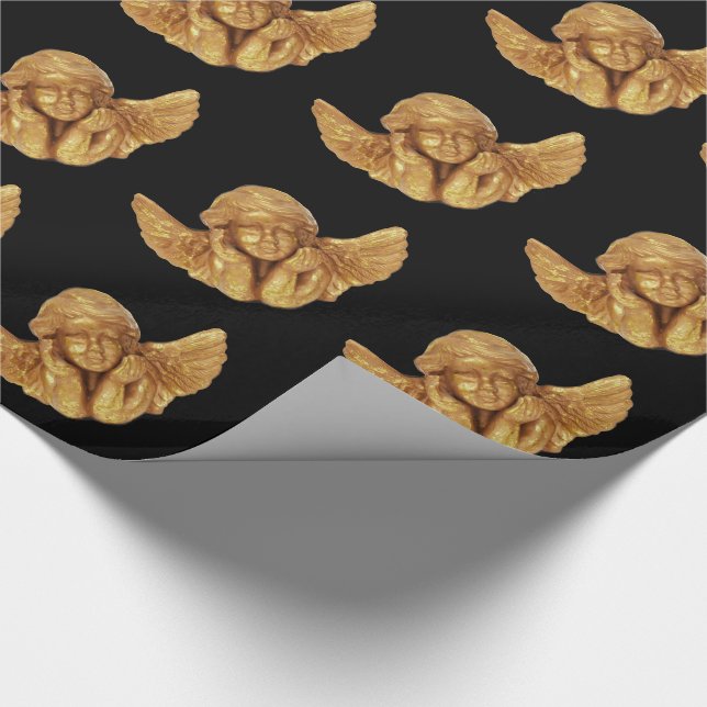 PAPIER CADEAU BEAUX CADEAUX D'OR D'ANGE DE NOËL ÉLÉGANT (Coin)