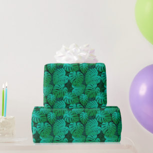 Papier Cadeau Beaux Feuilles verts tropicaux
