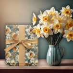 Papier Cadeau Beaux narcisses baroques de printemps Motif floral<br><div class="desc">Magnifique motif floral sans couture de narcisses de style baroque pour toutes vos occasions sur le thème du printemps.</div>