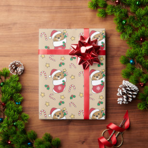 Papier Cadeau Beaver Noël Neige Hiver Animaux Castor