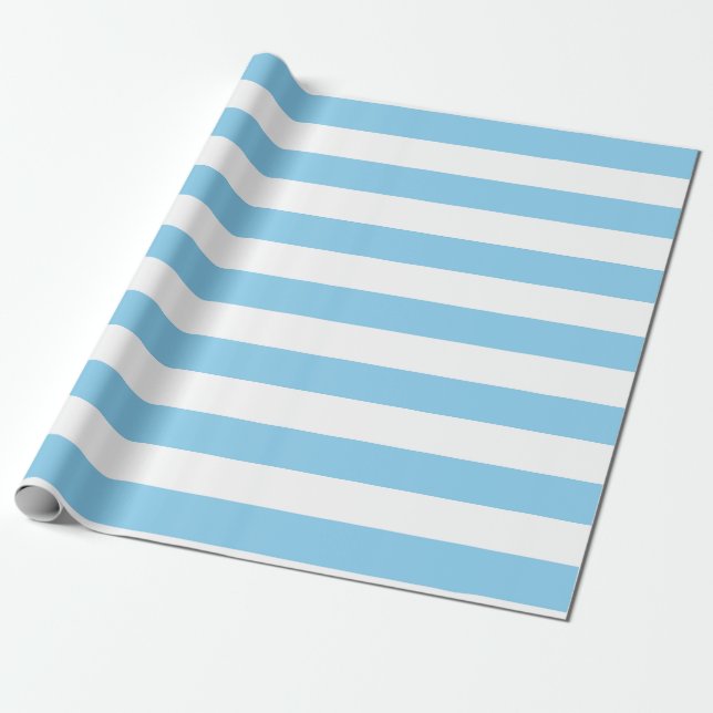 Papier Cadeau Bébé Bleu et Blanc Grandes Dimensions horizontales (Déroulé)