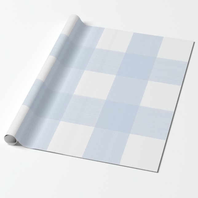Papier Cadeau Bébé bleu Plaid (Déroulé)