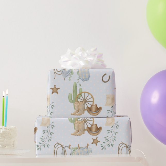 Papier Cadeau Bébé Cowboy de l'Ouest Sauvage (Cadeaux de fête)