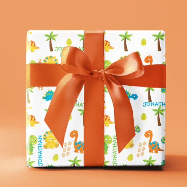 Papier Cadeau Bébé Dinosaur Jurassique Personnalisé (Créateur téléchargé)