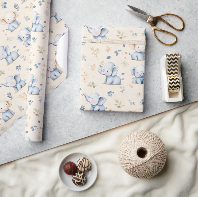 Papier Cadeau Bébé éléphant et cadeau bébé (Artisanat)