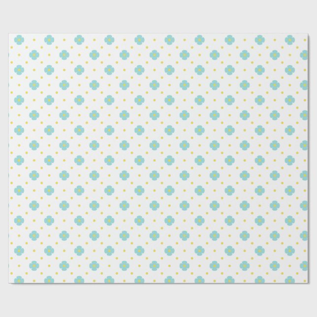 Papier Cadeau Bébé en Fleur Douce Fête de Naissance Bébé Fleur B (Plat)