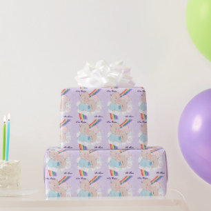 Papier Cadeau Bébé fille arc-en-ciel et jumeaux garçon