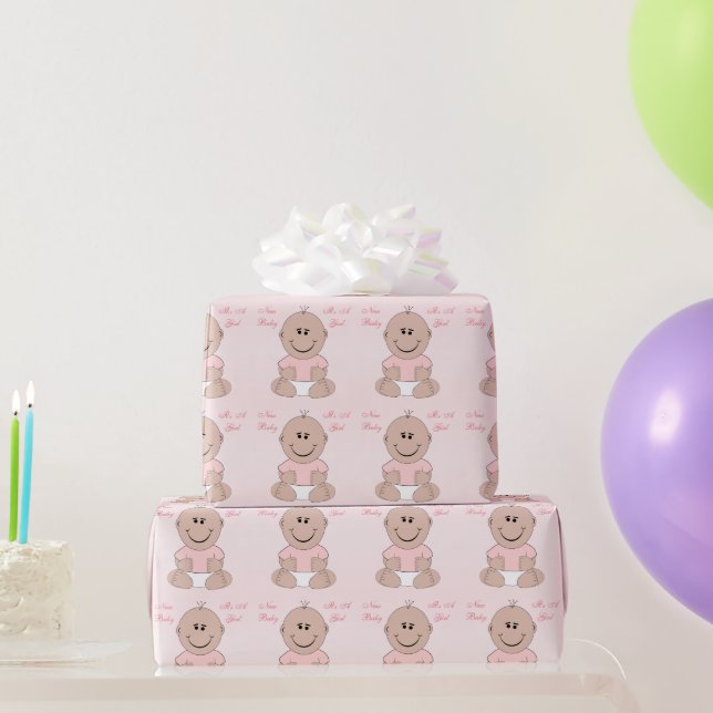 Papier Cadeau Bébé Fille Nouveau-Né Bébé (Cadeaux de fête)