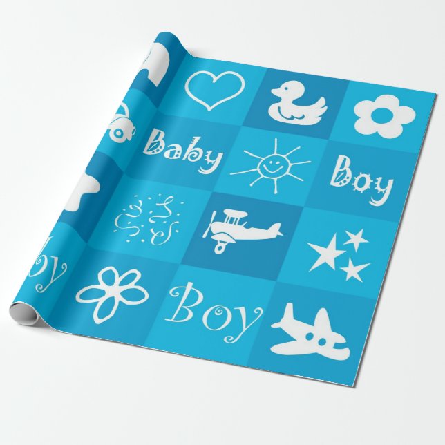 Papier Cadeau Bébé garçon (Déroulé)