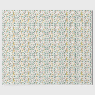Papier Cadeau Bébé girafe, renard et éléphant Animaux de dessin