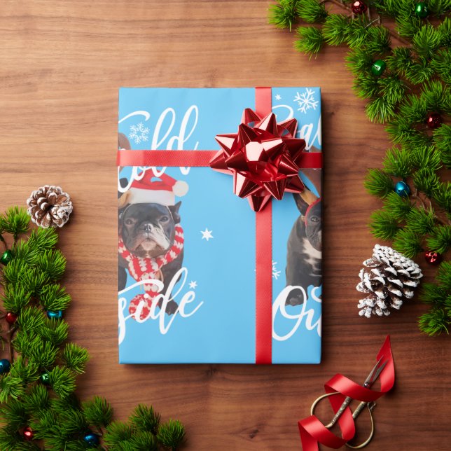 Papier Cadeau Bébé Il fait froid dehors Noël Français Chien T-- (Cadeau de vacances)