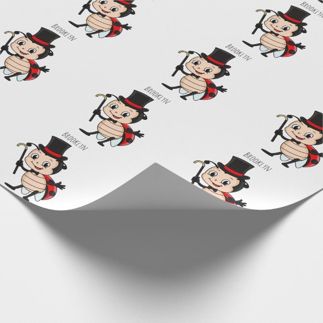 Papier Cadeau Bébé mignon avec chapeau et dessin animé de cravat (Coin)