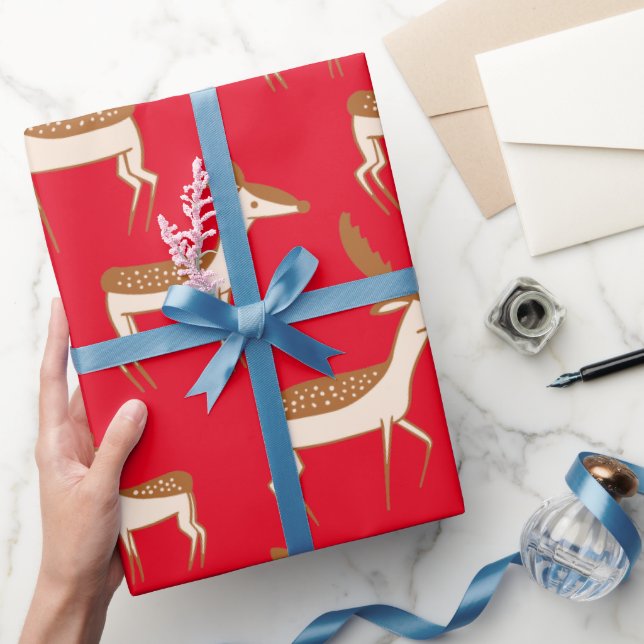 Papier Cadeau Bébé mignon cerf et famille (Cadeaux)