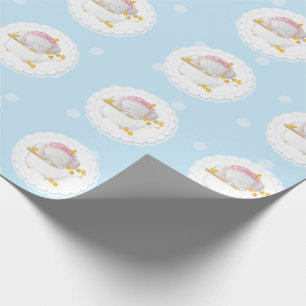 Papier Cadeau Bébé mignon Eléphant Anniversaire