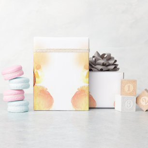 Papier Cadeau Bébé Mignon & Jouets Aquarelle Orange 1er Annivers