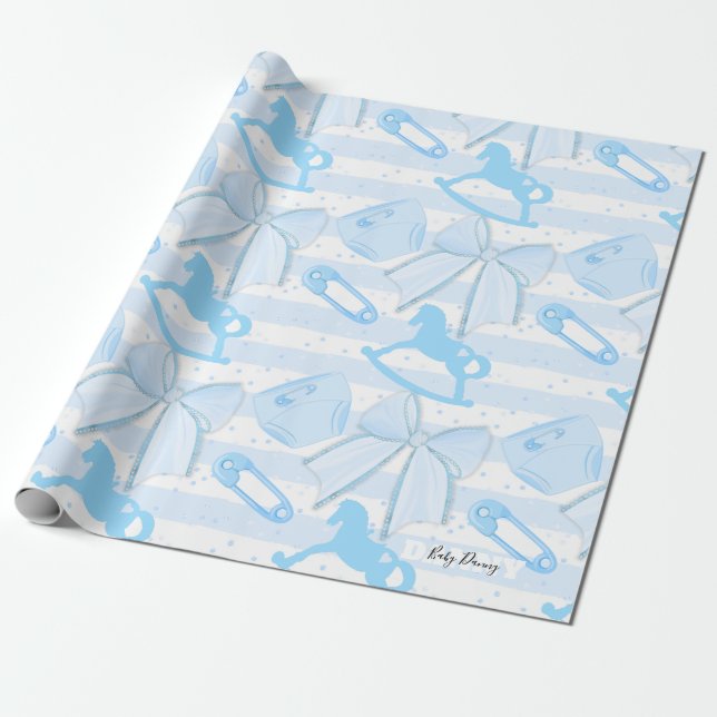 Papier Cadeau Bébé mignon Motif garçon (Déroulé)