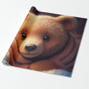 Papier Cadeau Bébé ours en train de battre