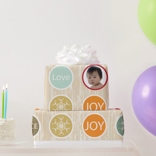 Papier Cadeau Bébé Photo Noël Joyeux Fête (Cadeaux de fête)