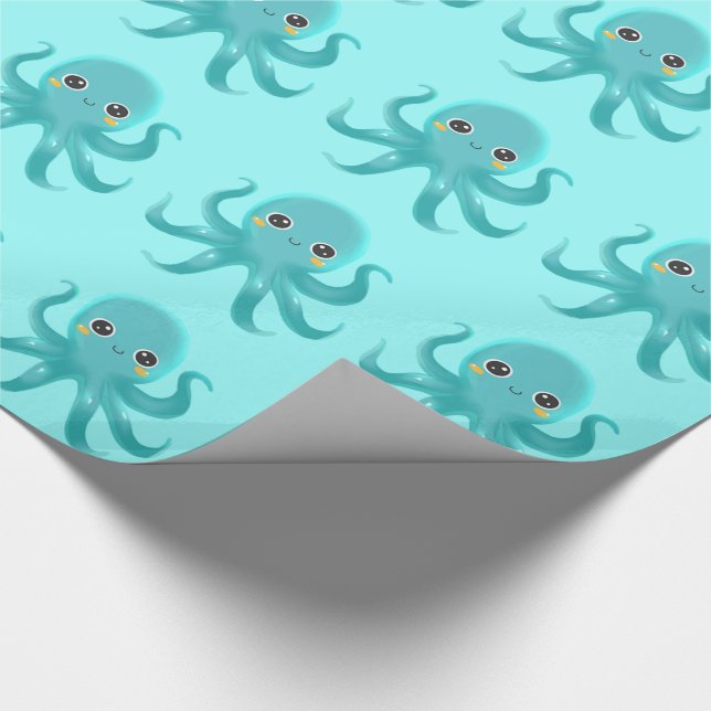 Papier Cadeau Bébé pieuvre mignon (Coin)