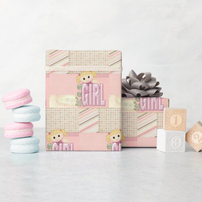 Papier Cadeau Bébé Poupée Patchwork Quilt (Baby Shower)