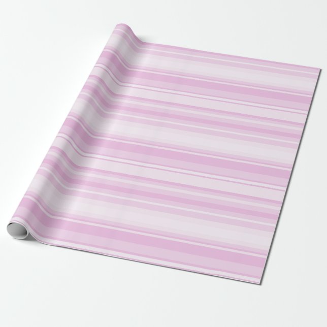 Papier Cadeau Bébé rayures roses (Déroulé)