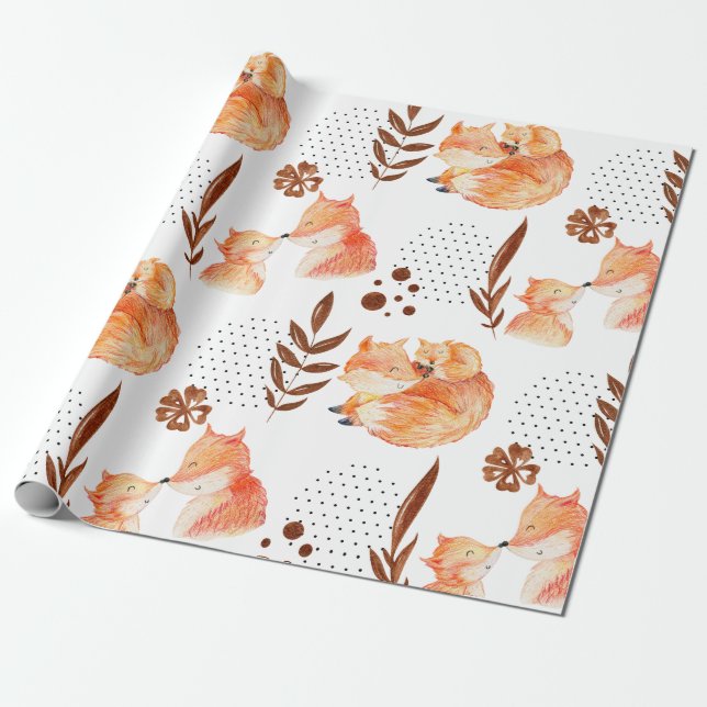 Papier Cadeau Bébé Renard (Déroulé)