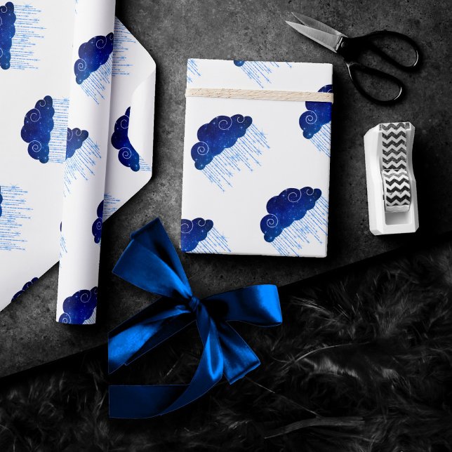 Papier Cadeau Bébé Sprinkle Royal Blue | Douche de pluie moody B (Créateur téléchargé)