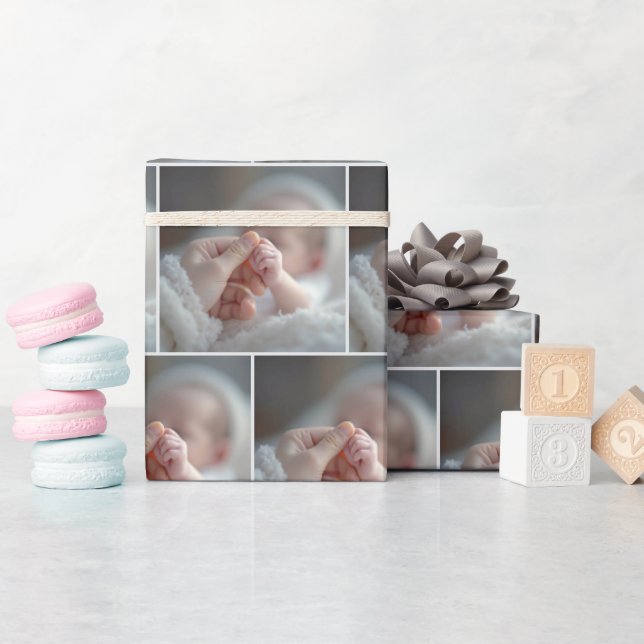 Papier Cadeau Bébé tenant une main adulte (Baby Shower)