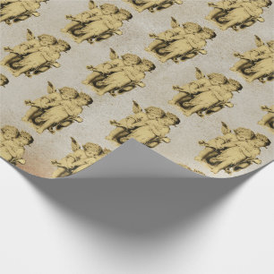 Papier Cadeau Bébé Vintage mignon Cherub mignon Anges Kraft