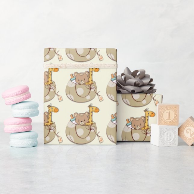 Papier Cadeau Bébés Animaux Baby Shower (Baby Shower)