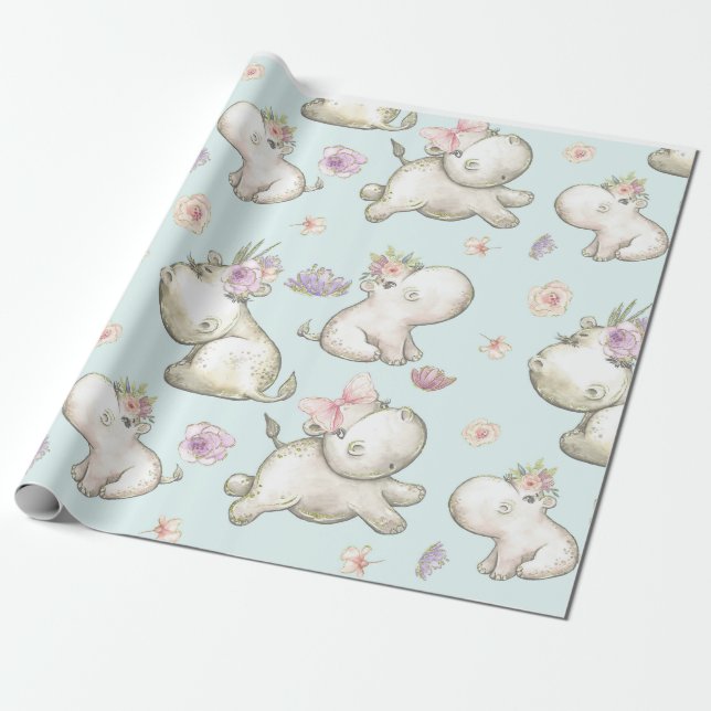 Papier Cadeau Bébés HIPPO HIPPO (Déroulé)