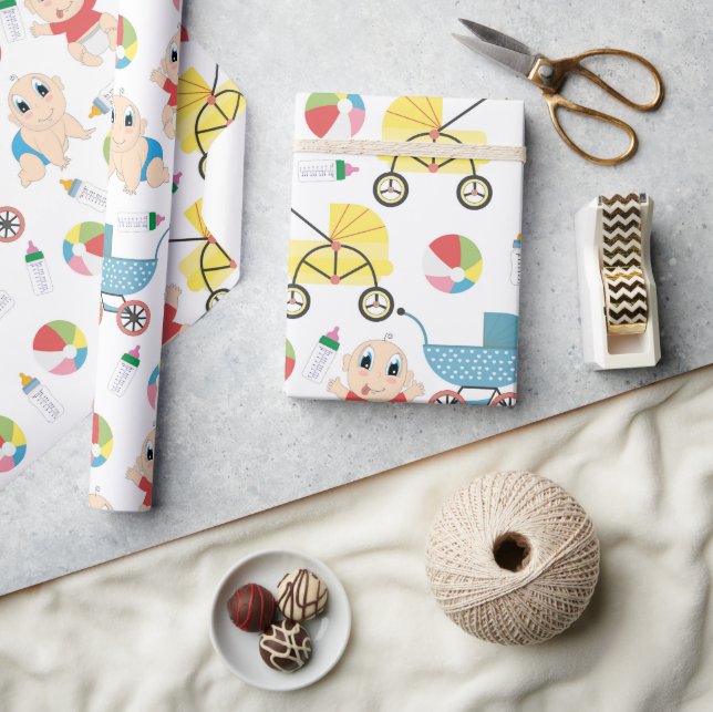 Papier Cadeau Bébés joueurs (Artisanat)