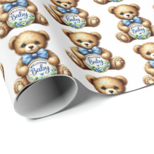 Papier Cadeau Bébés mignons garçons accueillent bébé